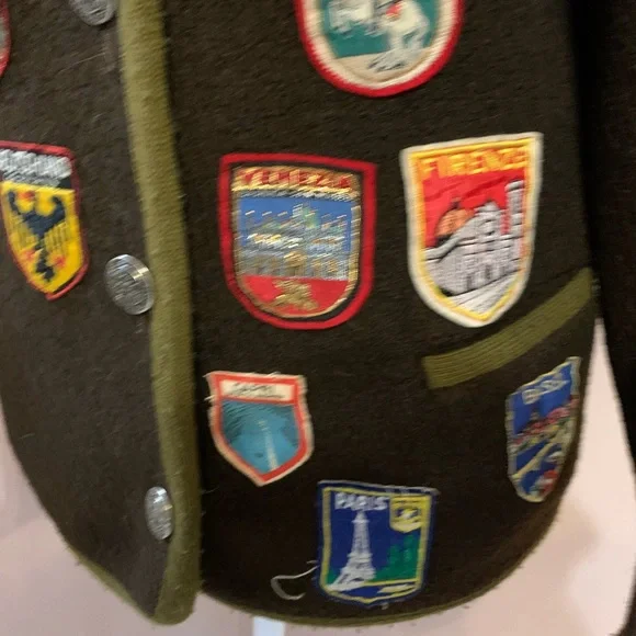 Jantzen Vintage Brown Wool Sweater with Vintage Patches Europe - Picture 7 of 14